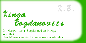 kinga bogdanovits business card